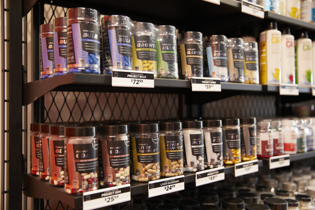 products on shelf