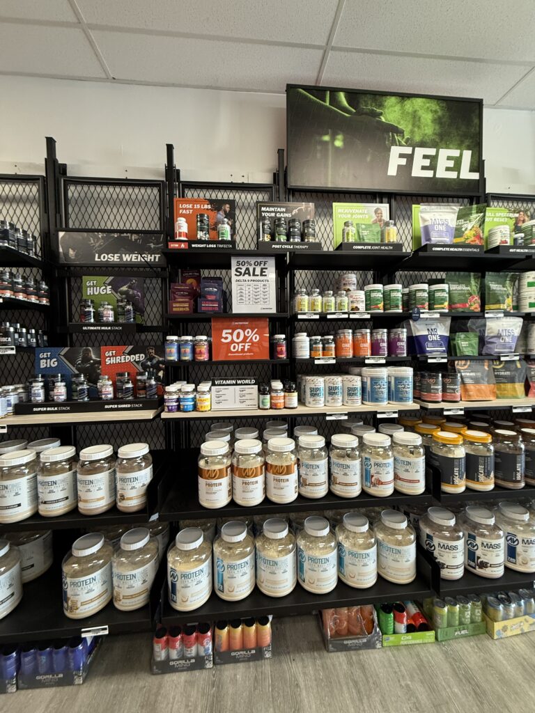 products on retail shelf